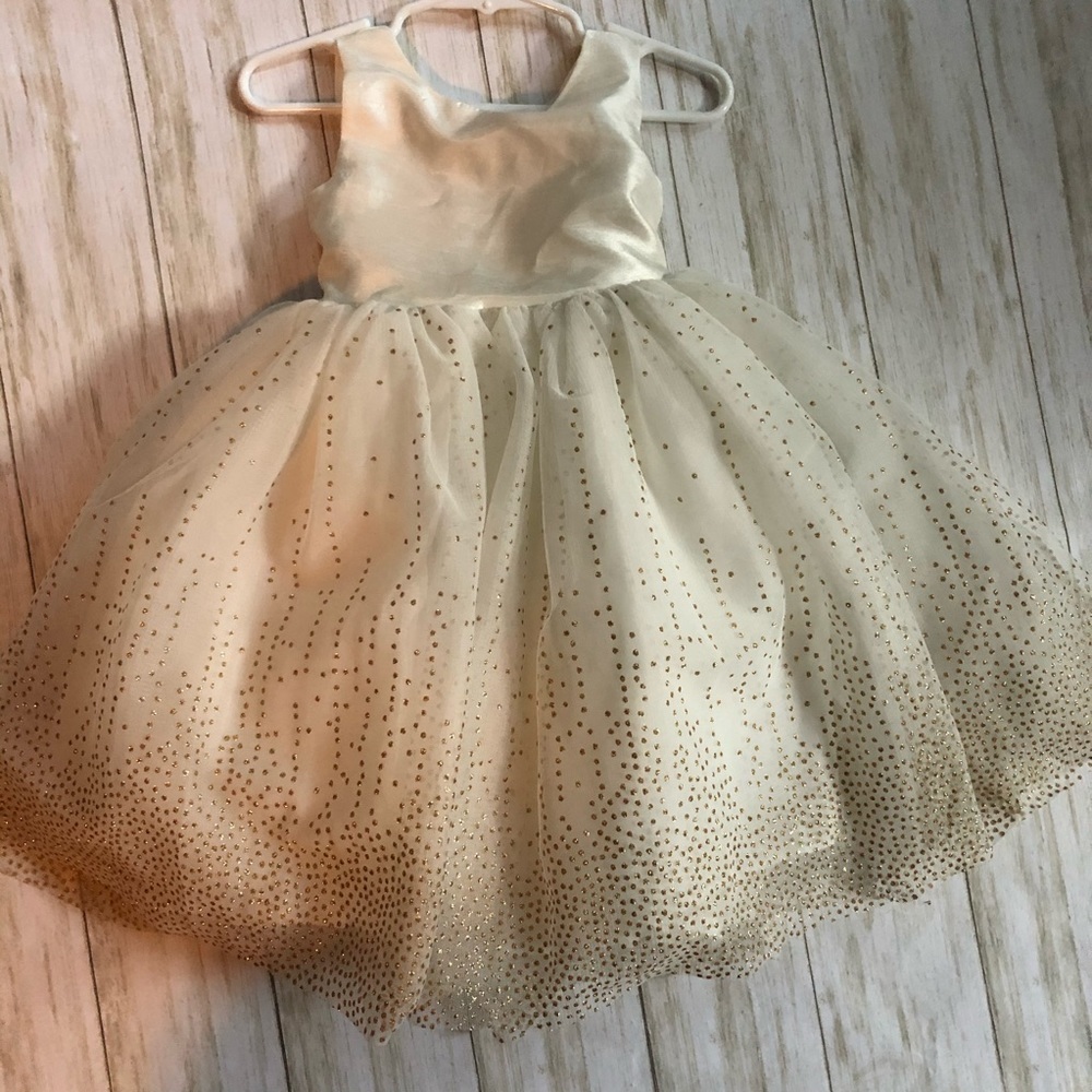 ($35) Special Editions NWT ivory/gold dress